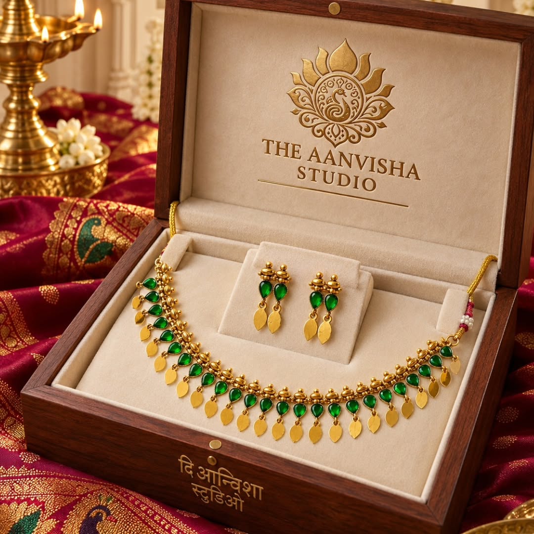 Maharashtrian Panadi Leaf and Temple Necklace Sets