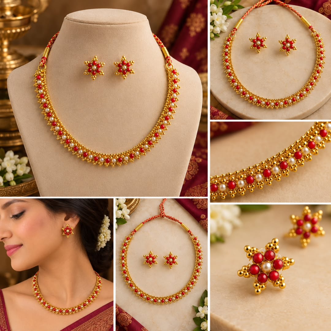 Coral & Pearl Thushi Collage